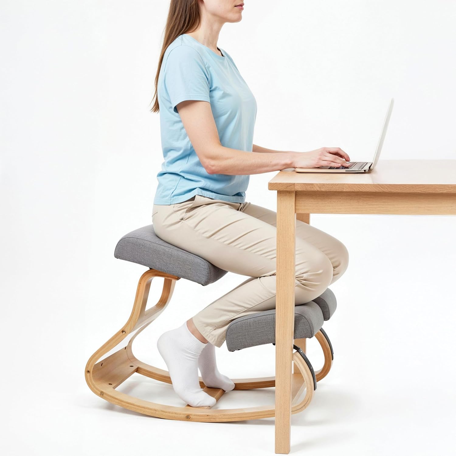 NYPOT Ergonomic Kneeling Chair with Adjustable Seats - Knee Chair for Posture Correction & Kneel Rocking Stool for Desk - Back Pain Relief for Home and Office, Supports 250 pounds - 5 Years Warranty