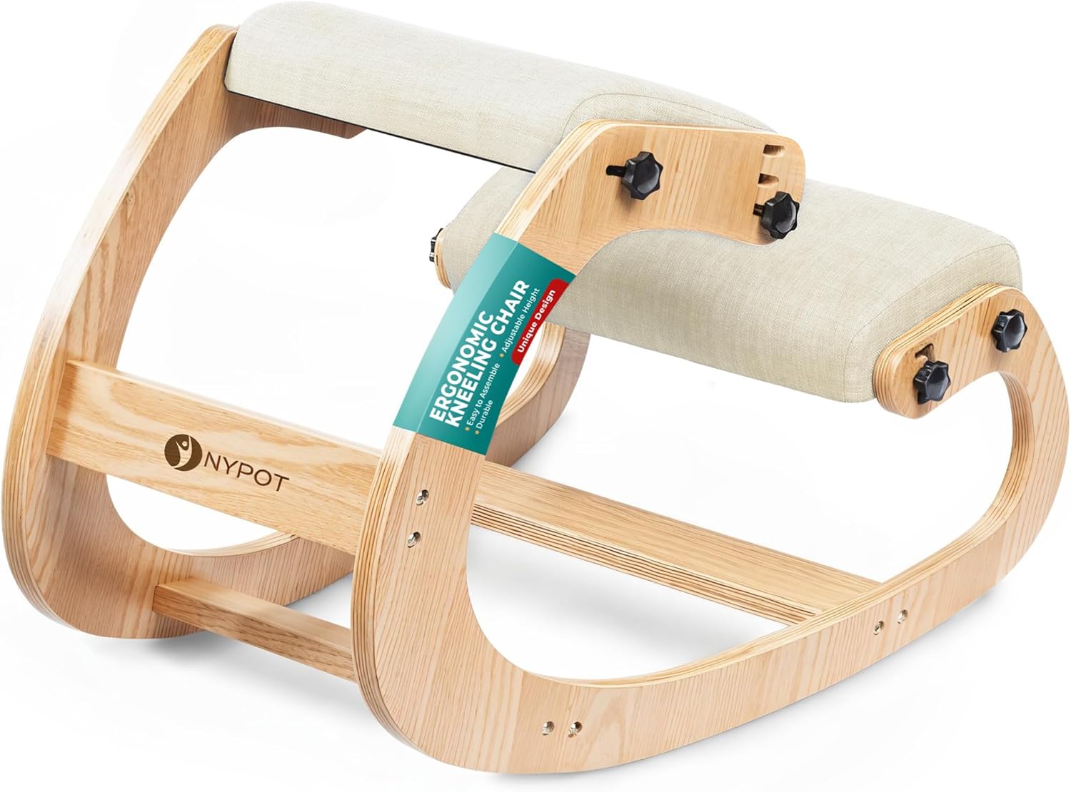 NYPOT Ergonomic Kneeling Chair with Adjustable Seats - Knee Chair for Posture Correction & Kneel Rocking Stool for Desk - Back Pain Relief for Home and Office, Supports 250 pounds - 5 Years Warranty