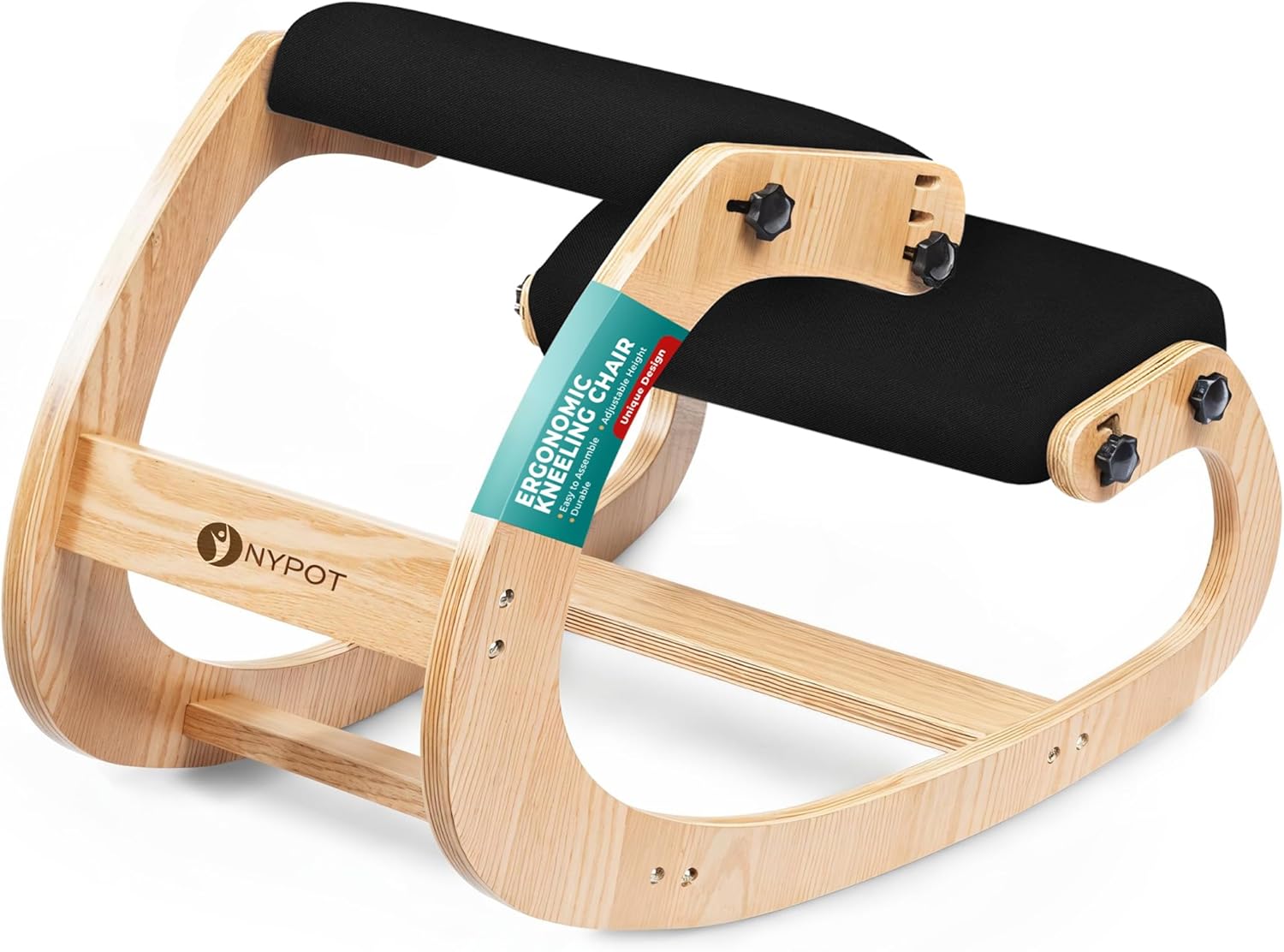 NYPOT Ergonomic Kneeling Chair with Adjustable Seats - Knee Chair for Posture Correction & Kneel Rocking Stool for Desk - Back Pain Relief for Home and Office, Supports 250 pounds - 5 Years Warranty