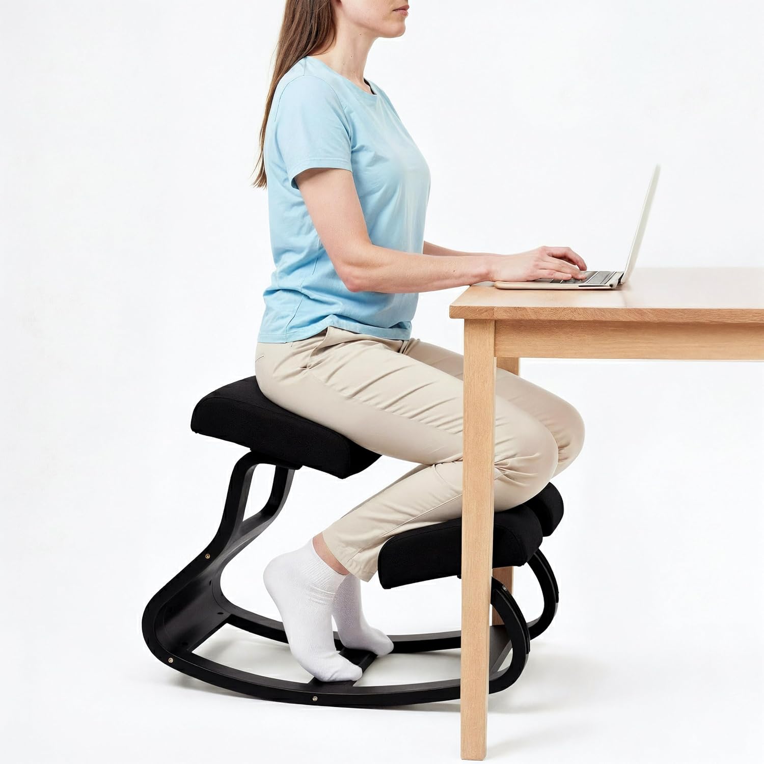 NYPOT Ergonomic Kneeling Chair with Adjustable Seats - Knee Chair for Posture Correction & Kneel Rocking Stool for Desk - Back Pain Relief for Home and Office, Supports 250 pounds - 5 Years Warranty