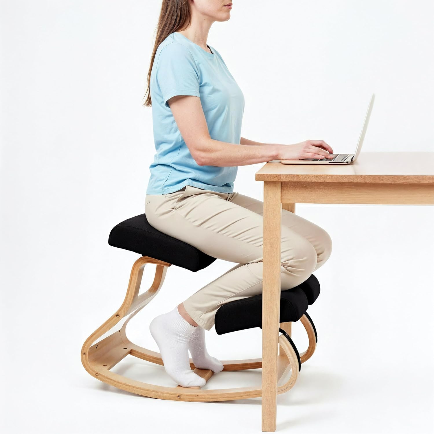 NYPOT Ergonomic Kneeling Chair with Adjustable Seats - Knee Chair for Posture Correction & Kneel Rocking Stool for Desk - Back Pain Relief for Home and Office, Supports 250 pounds - 5 Years Warranty